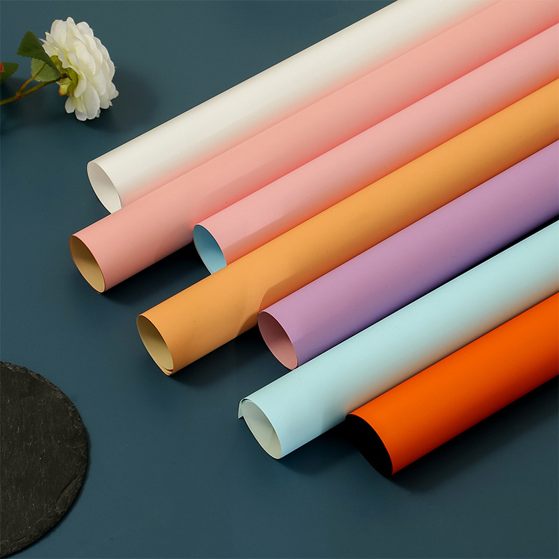 Fabricante mayorista de papel de embalaje de flores de doble color, papel de embalaje impermeable de flores de rosa, papel de embalaje de flores