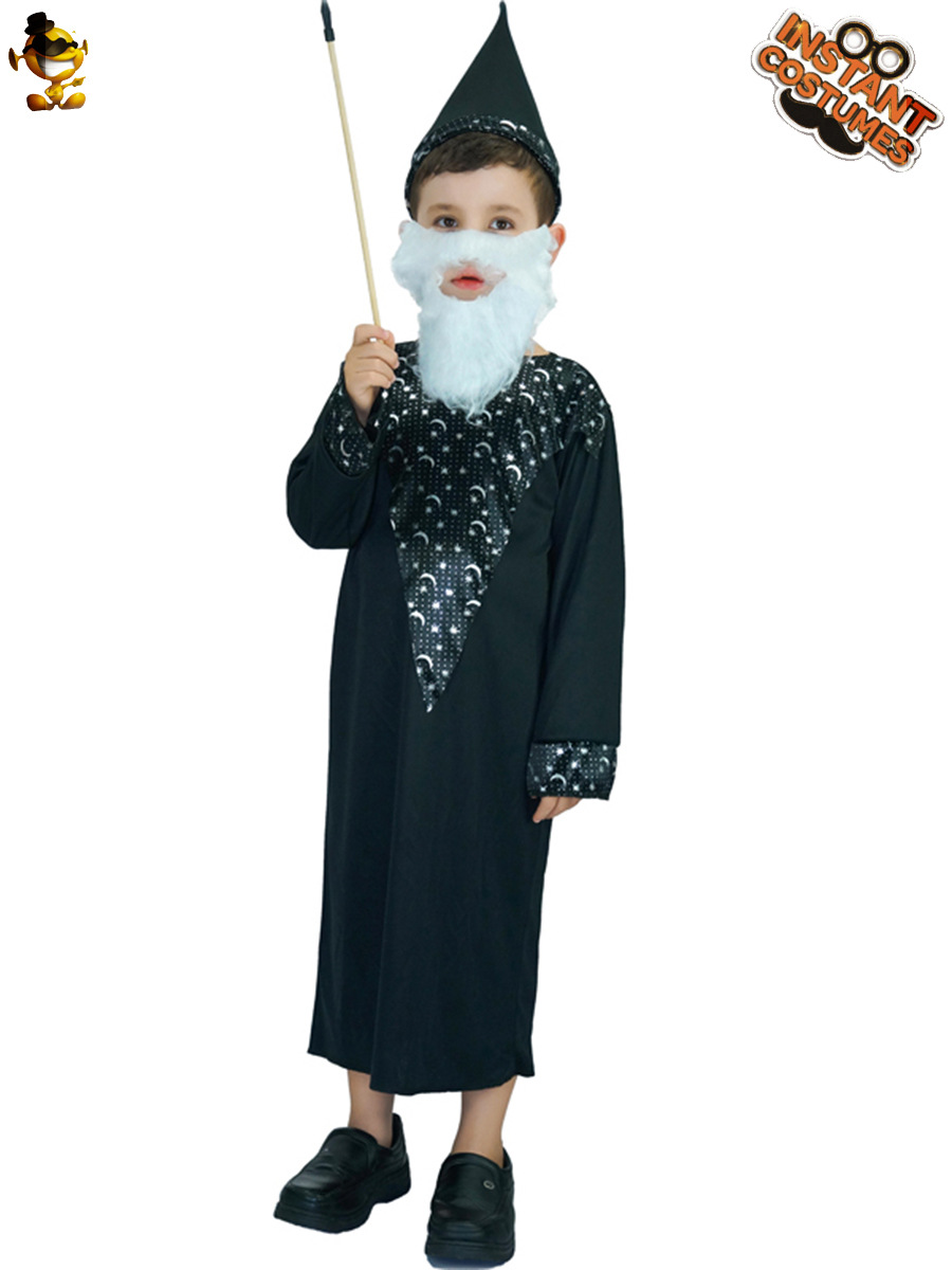 Niño pequeño negro Faraón robe misterioso cos traje Halloween carnaval partido juego traje mascarada