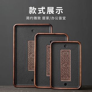Wujin Porcelain Stone Tea Tray Household Tea Set Tea Table Water Storage Drainage Dry Bubble Table Stone Accessible Luxury Modern Tea Tray Gold Small