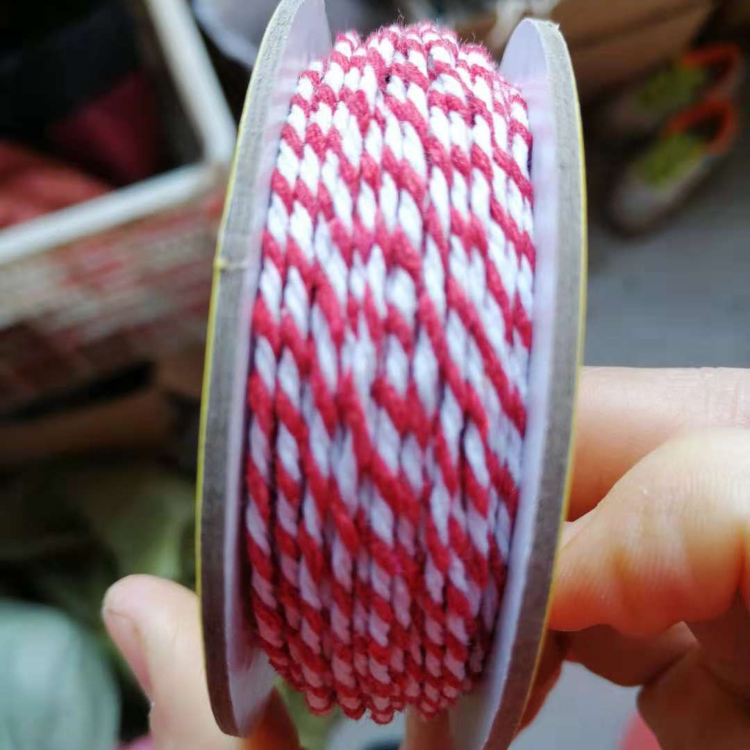 小卡盘包装2mm双色棉线绳粽子线吊牌线礼品包装线diy辅料