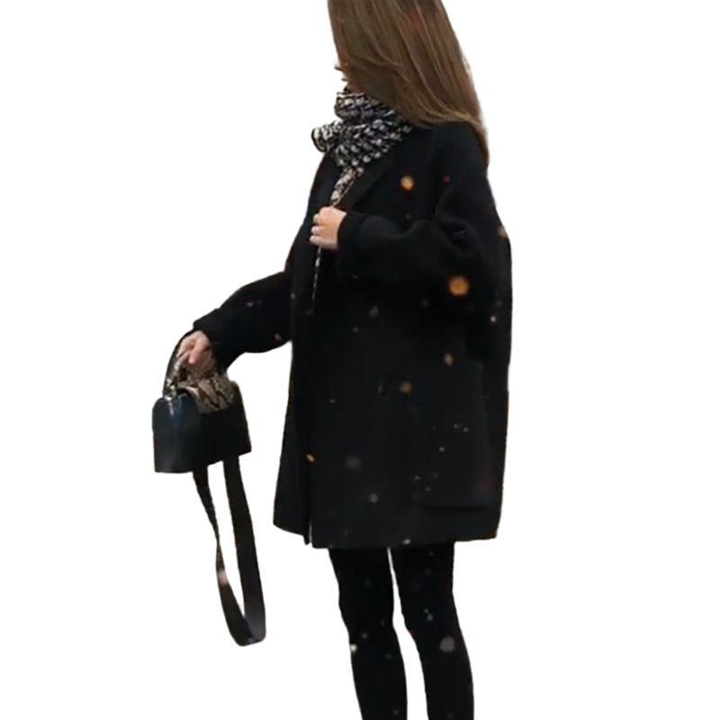 韩版西装领毛呢外套女2025春秋新款大码胖妹妹洋气显瘦呢子大衣潮|undefined