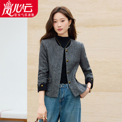 小香风羊毛西装秋洋气女装女士短外套女气质新款高级感小个子8689