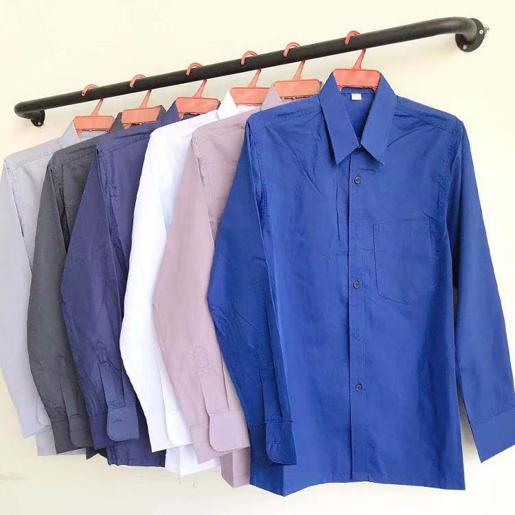 2026 Spring/Summer Thin Style Men's Shirts for Middle-Aged and Elderly, Worksite Turn-Down Collar Plaid Shirts, Ct Cotton Long-Sleeve Cardigans Wholesale