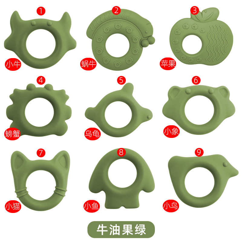 Amazonas pulsera de goma de diente para bebés de grado alimenticio pegamento de mordida hervida diente para bebés palillos de dentición juguetes en stock