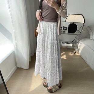 法式波點蛋糕裙女春夏2025新款高腰顯瘦a字裙小個子蓬蓬半身長裙