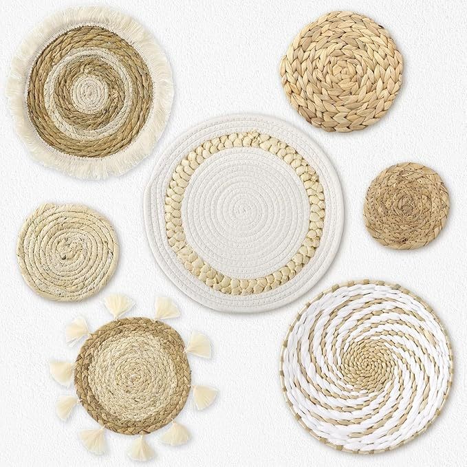 Decoraciones de pared de paja para el hogar, estilo étnico, estilo marroquí, tapices de pared, estilo natural hecho a mano