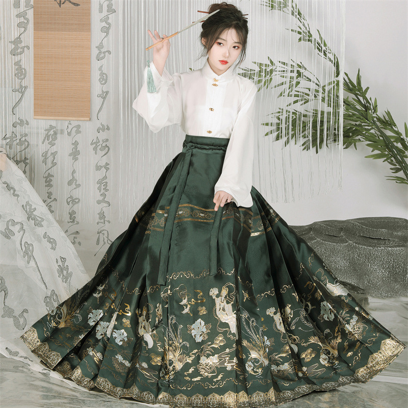 Hanfu women's vest skirt woven gold imitation makeup flower Chinese style genuine goods original super fairy elegant ancient costume full set