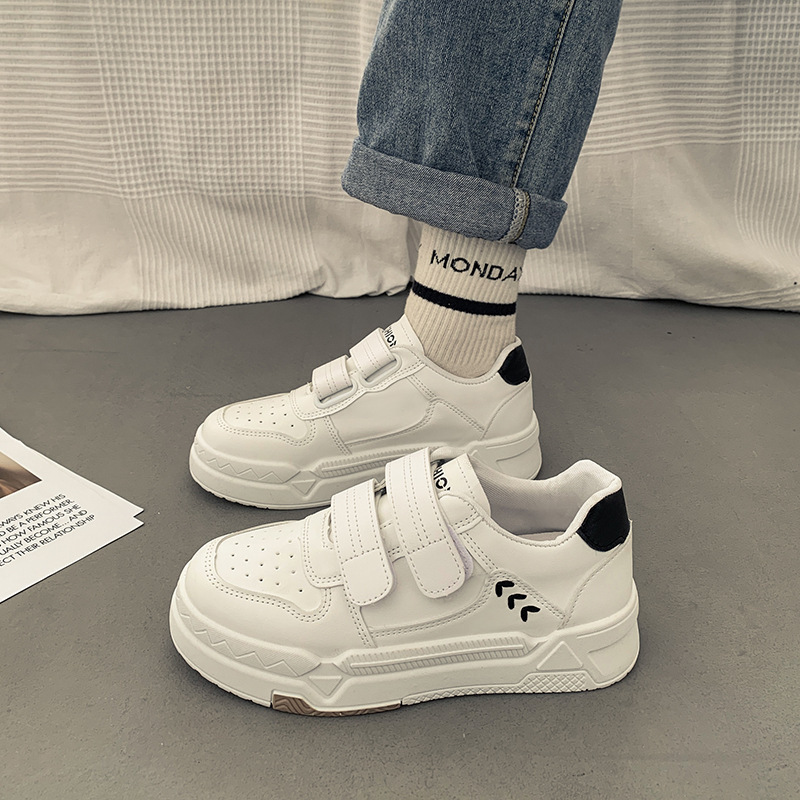 Velcro White Shoes Women's 2025 Spring New Thick-soled All-match Casual Board Shoes Chic Biscuit Shoes Bread Shoes Velcro White Shoes Women's 2025 Spring New Thick-soled All-match Casual Board Shoes Chic Biscuit Shoes Bread Shoes