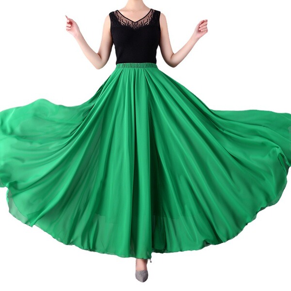 720 degrees double -layer large skirt chiffon