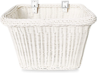 Rattan woven adult bicycle basket woven rattan basket front handle basket shopping basket woven basket storage basket White