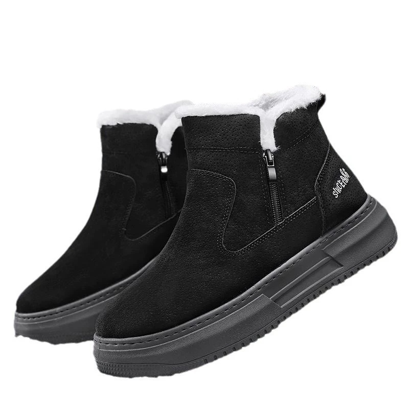 Ботинки (Martens) тёплые с меховой подкладкой, боковая молния, массивная протекторная подошва, размеры 39–44