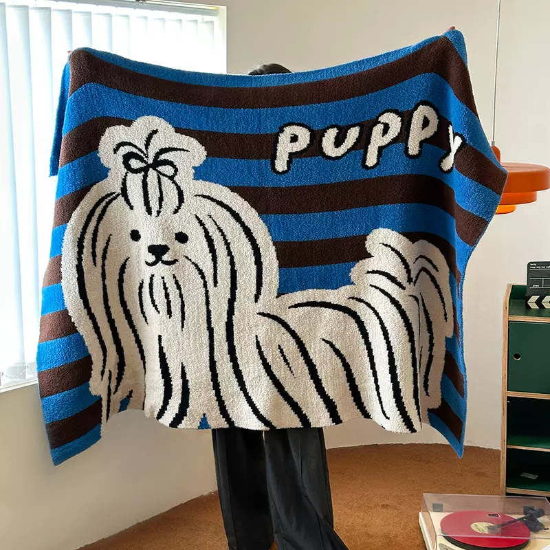 清新格子花卉款半边绒毯子空调间保暖沙发午睡针织毯办公室披肩毯