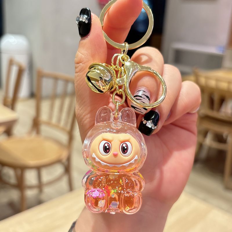 创意流沙爆闪泡珠夜光拉布布创意钥匙扣入油公仔书包挂件抓机礼品|undefined