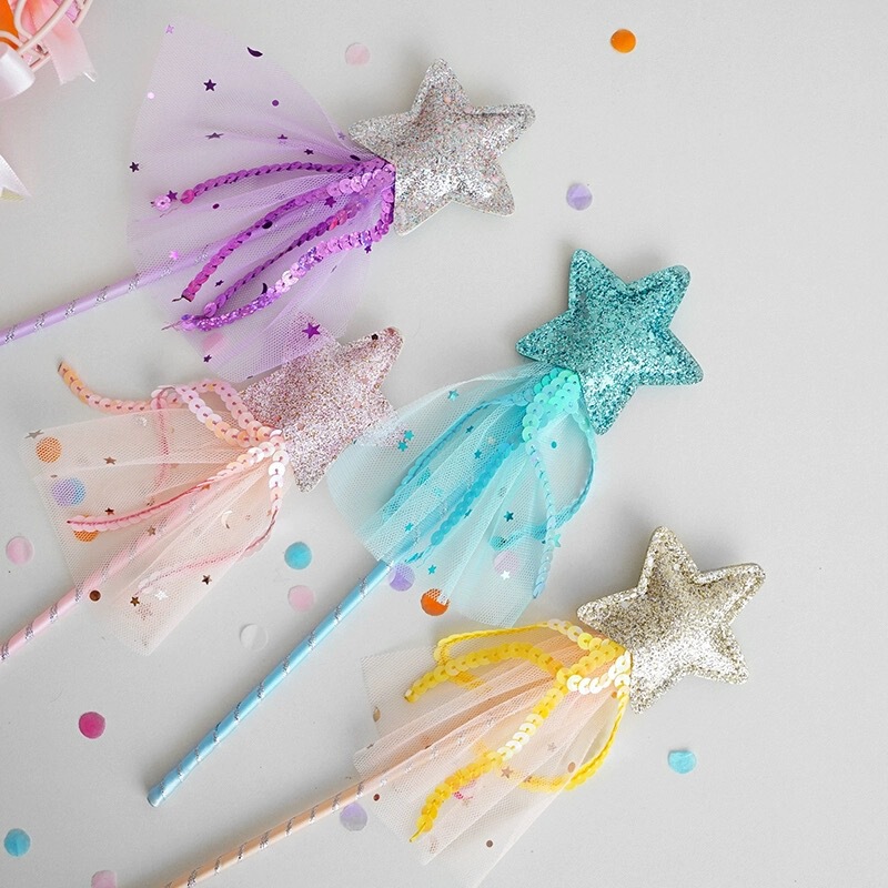 Ins Wind Hand-held Fairy Magic Wand Children's Baby Birthday Party Photo Props Scene Layout Decoration Supplies