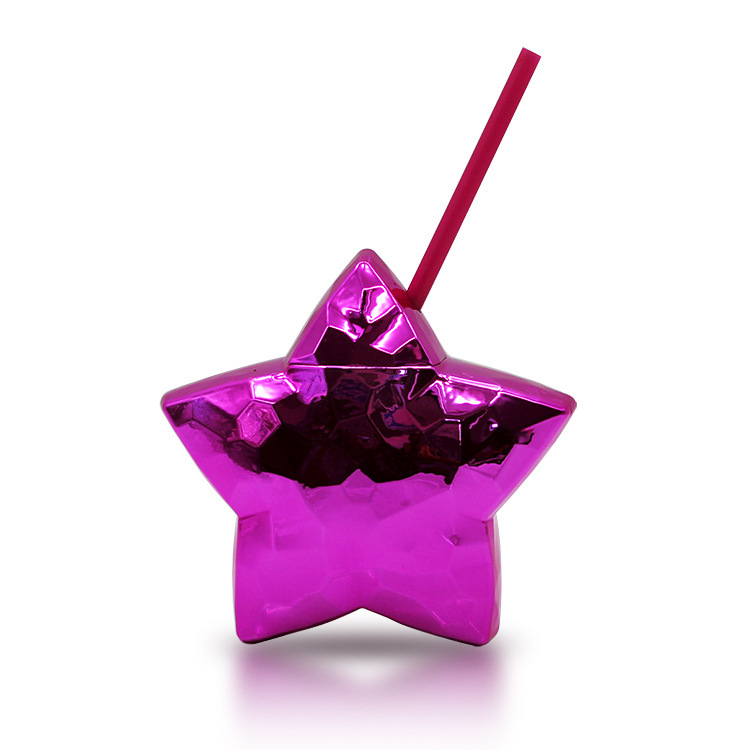 20oz tazas de paja tazas de agua de plástico galvanizado tazas de estrella disco amor arco iris tazas de bebida tazas de fiesta de frutas tazas de vino