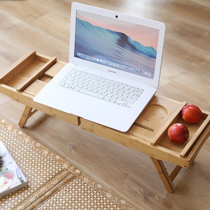 Estilo europeo de bambú sólido de bambú bañera rack plegable estiramiento dormitorio rack de almacenamiento multi-color baño rack con pies