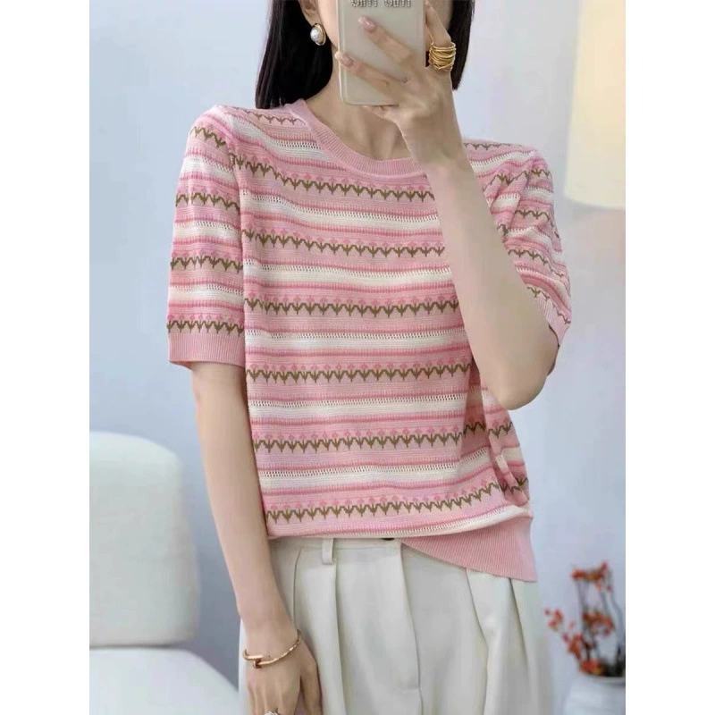 Послеродовая одежда для кормления грудью летняя корейская версия жаккардового дизайна