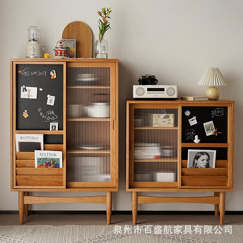 Nordic Solid Wood Bookcase Living Room Study Simple Multifunctional Storage Magazine Cabinet Homestay Wall Floor Multi-layer Bookcase