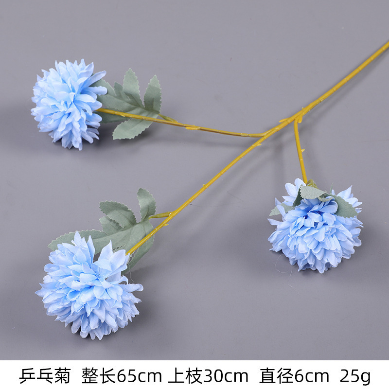 蓝色仿真花高级感逼真假花仿真玫瑰花婚庆婚礼装饰插花花束热销批|undefined