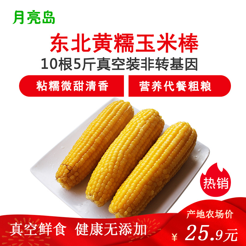 东北黄糯玉米棒10根5斤东北熟玉米粘真空糯熟粗粮黑龙江特产代餐|ms