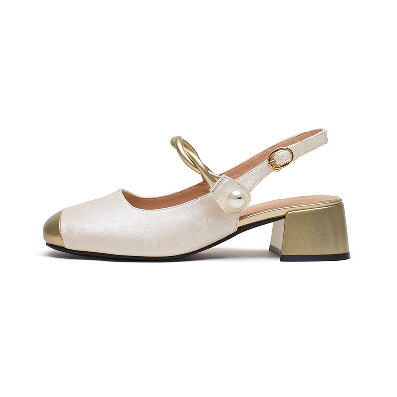 Antiguo Lion Deng nuevas sandalias chinas de primavera de mujeres nuevas bolsas con tacones gruesos zapatos de moda franceses