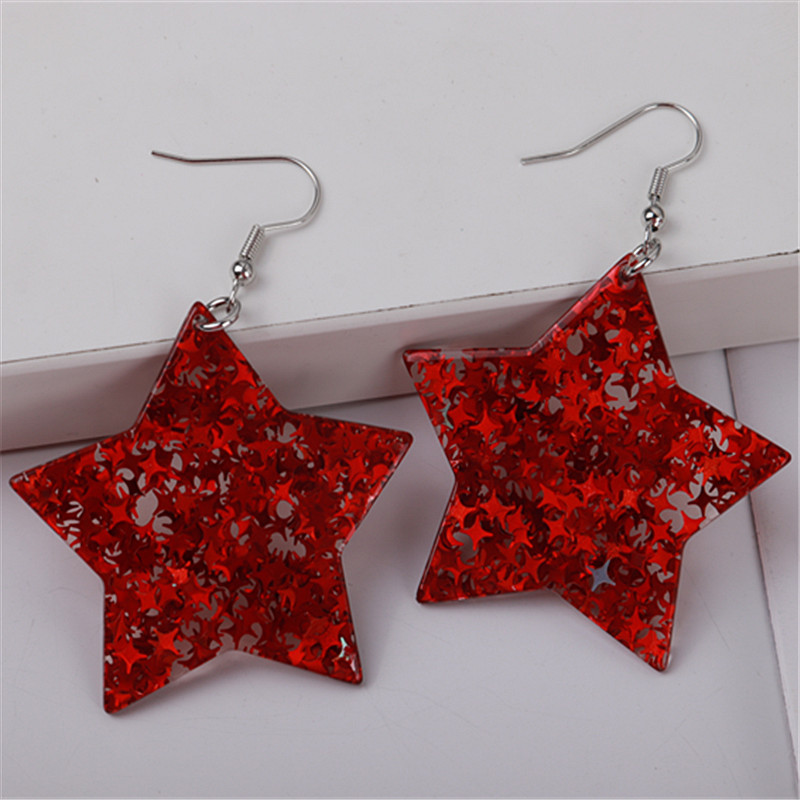 1 Paire Sucré Star Arylique Crochet D'oreille display picture 4