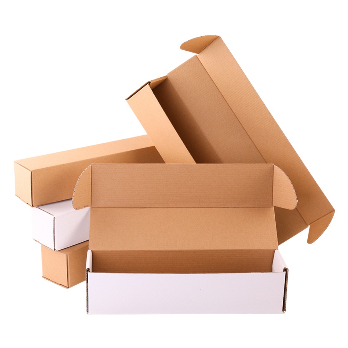 Caja de avión de tira larga Caja de embalaje de taza rectangular extra dura Caja de color corrugado Accesorios de hardware Paraguas Caja de papel personalizada