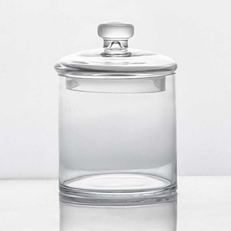 欧式带盖玻璃罐储物罐透明糖果罐 厨房储藏罐卫浴收纳罐展示器皿