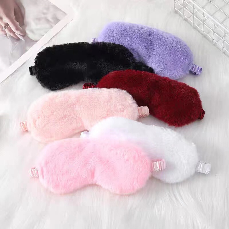 シンプルで可愛い純色のぬいぐるみシミュレーション糸アイマスク睡眠専用遮光アイマスク|undefined