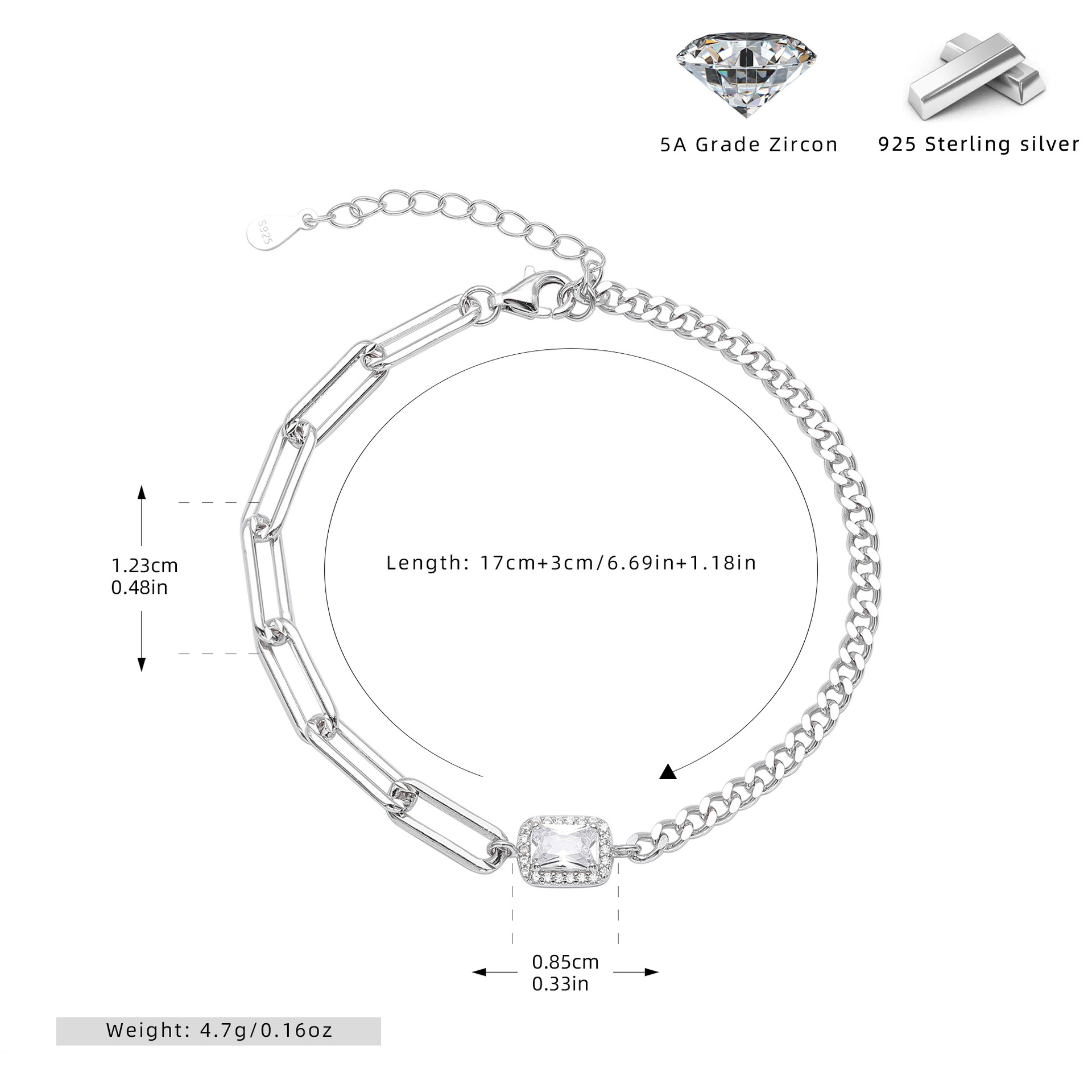 925 Silver Plating White