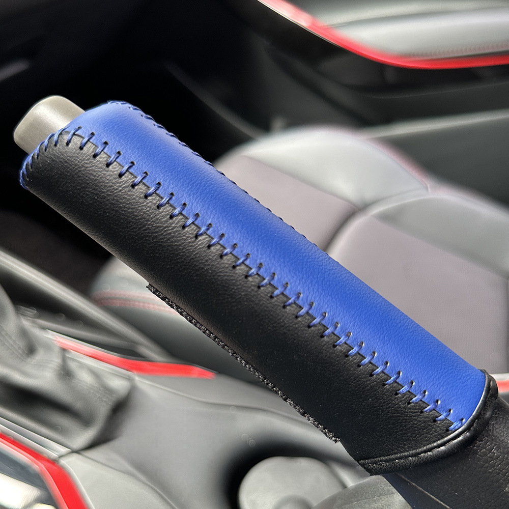 Car handbrake cover, universal model for cross-border cars, hand-stitched leather brake lever decorative protective cover, gear shift cover