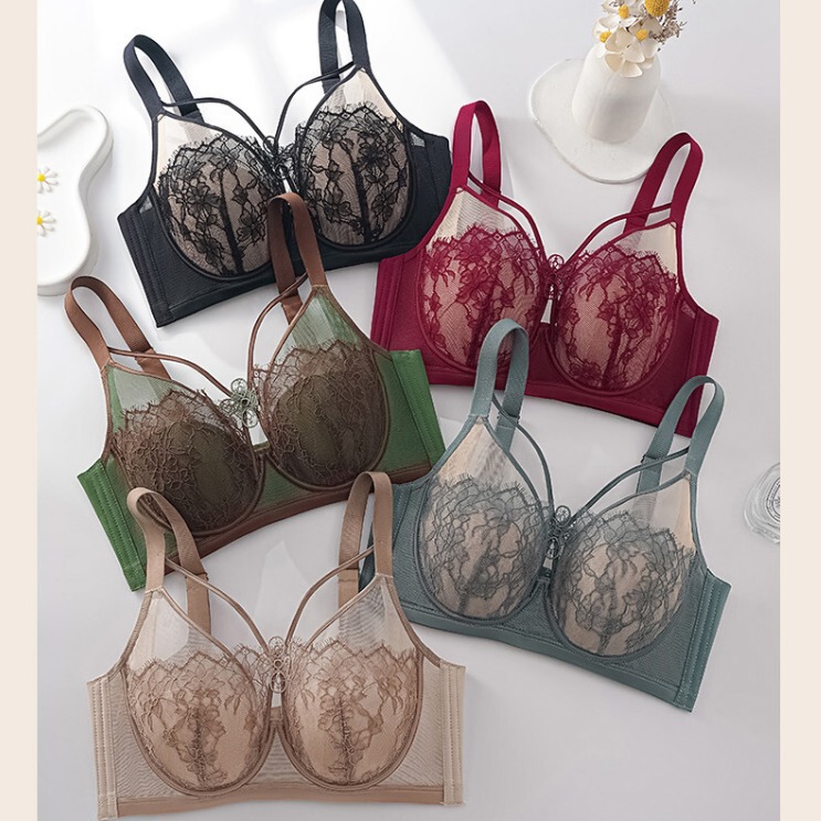 No Returns or Exchanges Supported. 8761 Sexy Lace Lingerie with Seamless Lift, Anti-Sagging, Side Breast Collection, Makes Large Breasts Appear Smaller