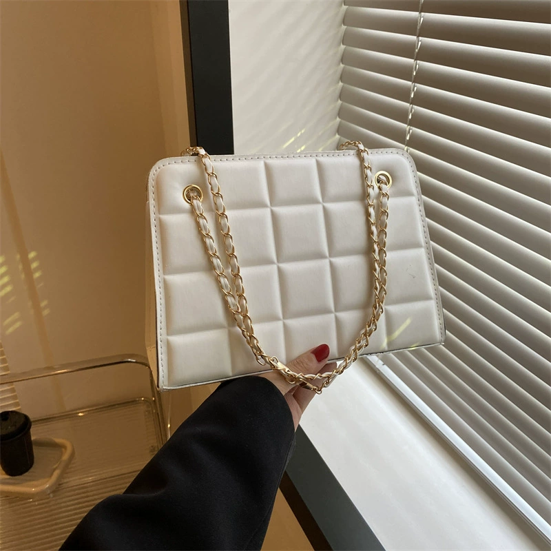 One-Shoulder Quilted Bag, Chain Strap, Diamond Pattern — Retro Trend, Multi‑color (2023)