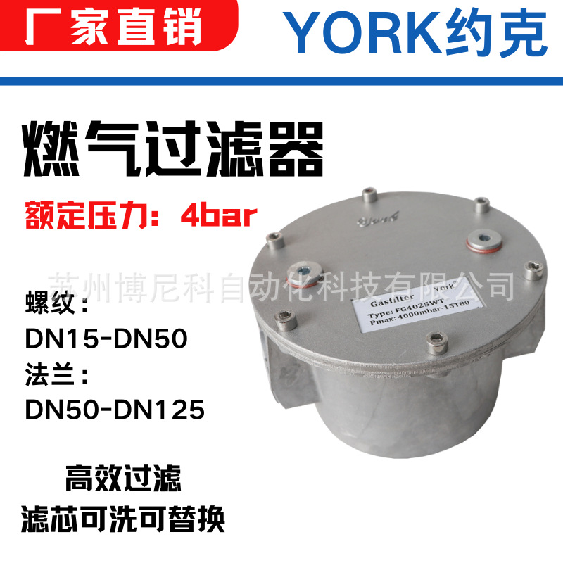 YORK 燃烧机过滤器/FG4025/WT天然气燃气过滤器DN25 1寸