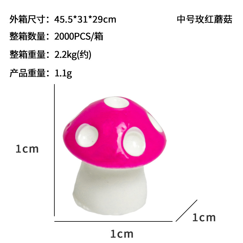 Spot al por mayor hongo pequeño musgo decoración de resina de micro paisaje joyería suculente botella ecológica conjunto de hongos de bricolaje