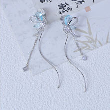 特价小众不对称长款流苏爱心锆石设计甜美耳饰轻奢高级感ins风耳