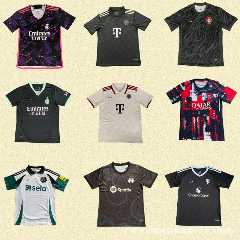 New Fan Version Short-Sleeved Sports Football Uniforms, Children's Club Football Uniforms, Support Drop Shipping, Printing Numbers, Breathable