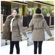 活里活面可拆卸一衣三穿派克服女中长款棉服收腰棉袄冬季加厚外套