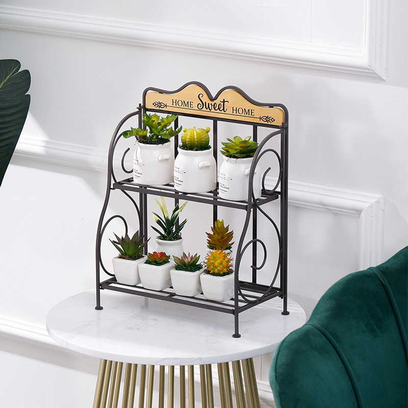 鐵藝多層花架子綠植盆栽收納置物架室內(nèi)陽臺多肉綠蘿分層折疊花架