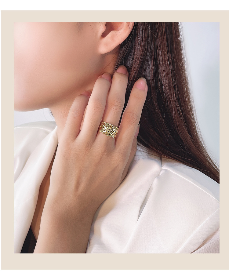 Women'S Gender White Gold Plated 925 Sterling Silver No Inlaid Geometric Adjustable Ring Open Rings