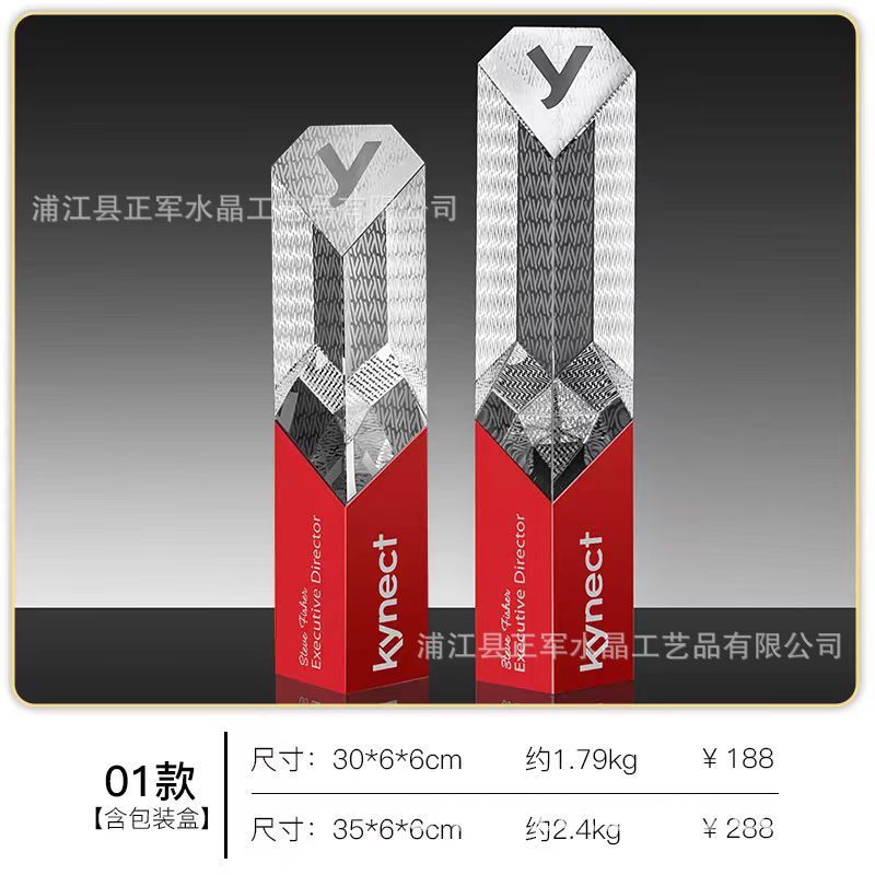 高級大気創意金属水晶トロフィー授賞記念優秀社員ビジネス年次総会試合カスタマイズ注文|undefined