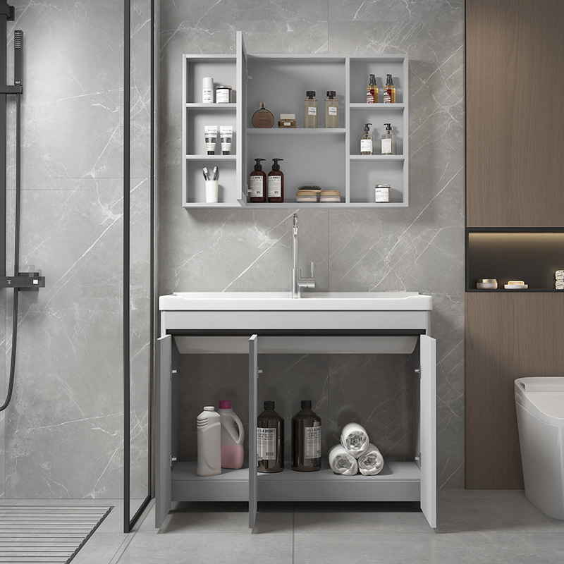 armario de lavandería de panal de aluminio grueso armario de piso al aire libre lavabo de mano integral lavabo balcón lavabo de cerámica lavabo