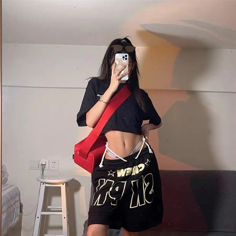 American Printed High Street Shorts Women's Summer 2024 New Loose Sports Retro Trendy Casual Pants for Couple American Printed High Street Shorts Women's Summer 2024 New Loose Sports Retro Trendy Casual Pants for Couple