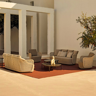 Outdoor Sofa Combination Villa Rattan Chair Model Room Sunshine Room Hotel Outdoor Courtyard Terrace Rattan Sofa Furniture