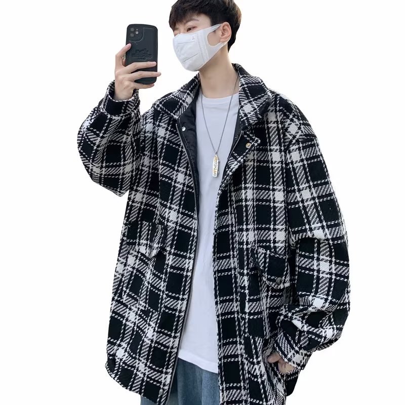 Versión coreana de la tendencia 2024 primavera y otoño abrigo guapo hombre ins marca de moda callejera estilo Hong Kong estilo japonés Harajuku chaqueta suelta