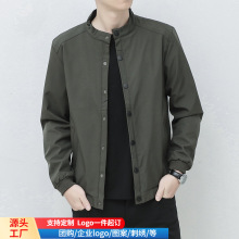 跨境大码爆款春秋新款品质加大码宽松男装商务休闲夹克薄外套批发