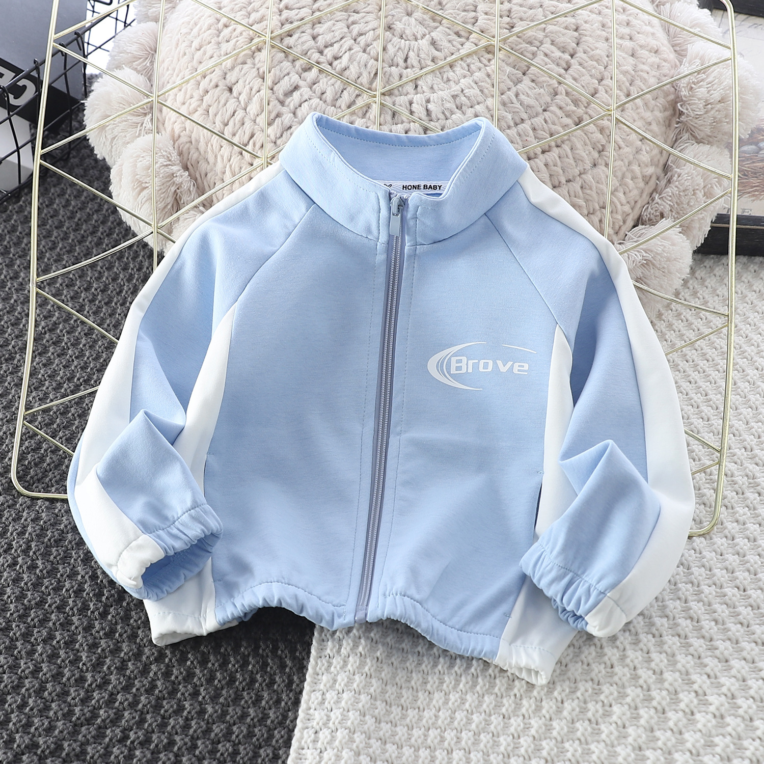 Children's outerwear Spring new style children's clothing, simple and casual, sporty stand up collar zipper sweater,_voghion.com
