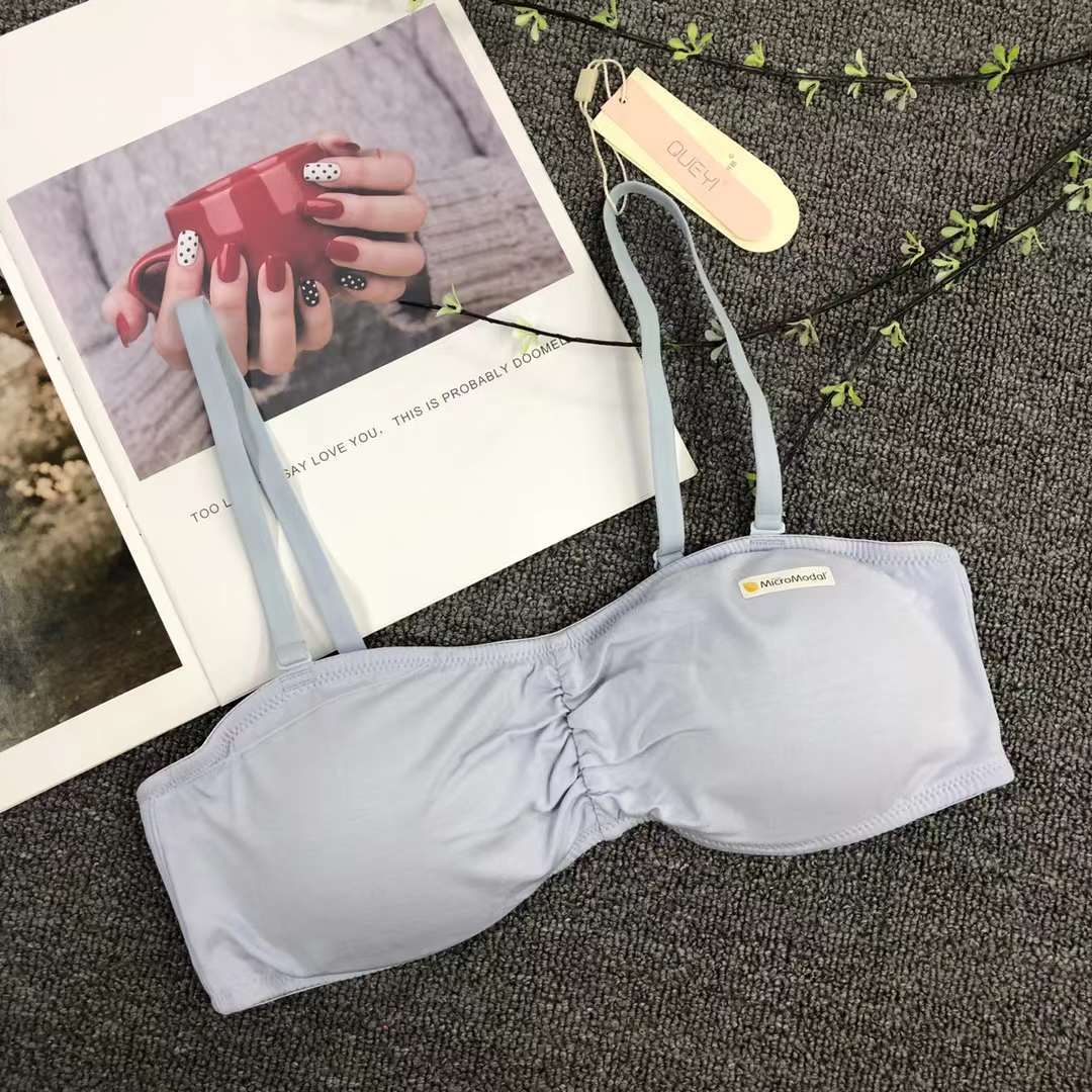 La celebridad en línea de látex en vivo ropa interior deportiva chica de una pieza sin costuras sujetador sin anillo de acero letras contraste color sujetador fino