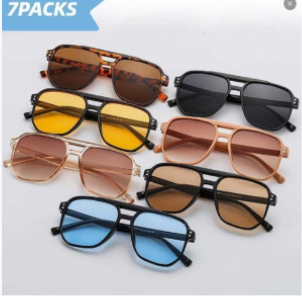 Gafas de sol vintage de doble puente, estilo transfronterizo, modernas y sencillas, con montura grande y lentes de estilo oceánico.