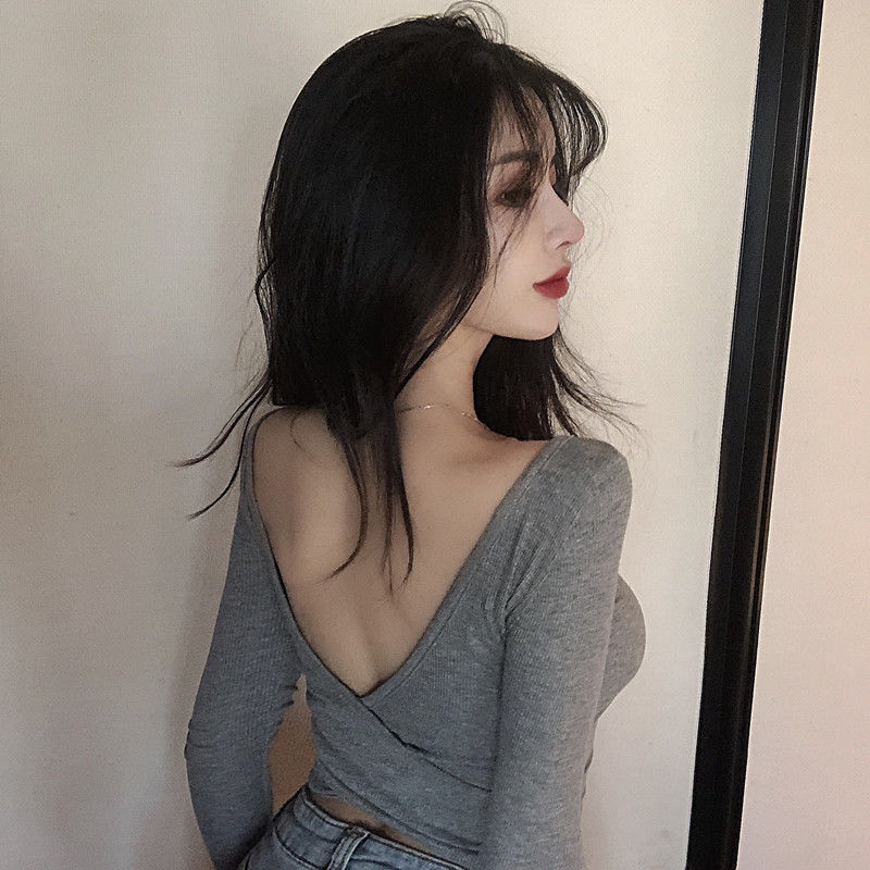 Demi-season fitted sexy short long-sleeve